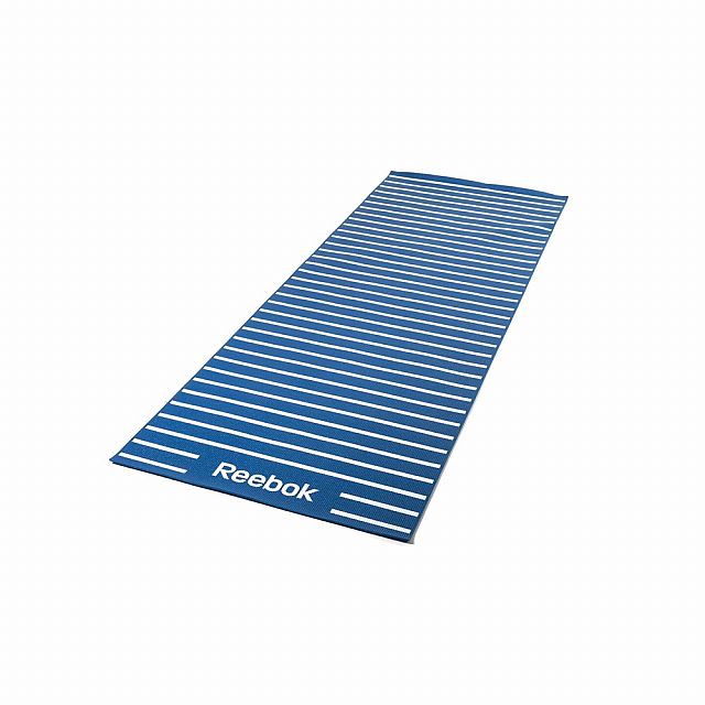 Double Sided 4mm Yoga Mat - Stripes - Blue